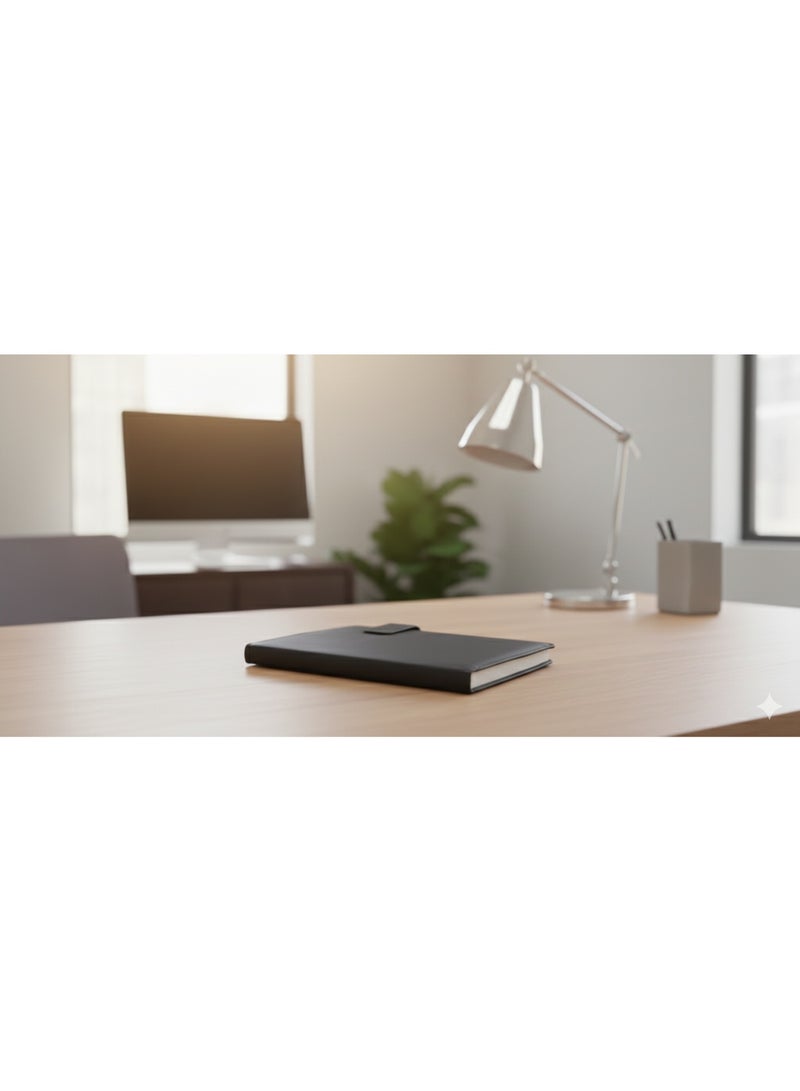 Premium Leather A5 Notebook – Elegant & Professional Design- Black Color- - Image 3